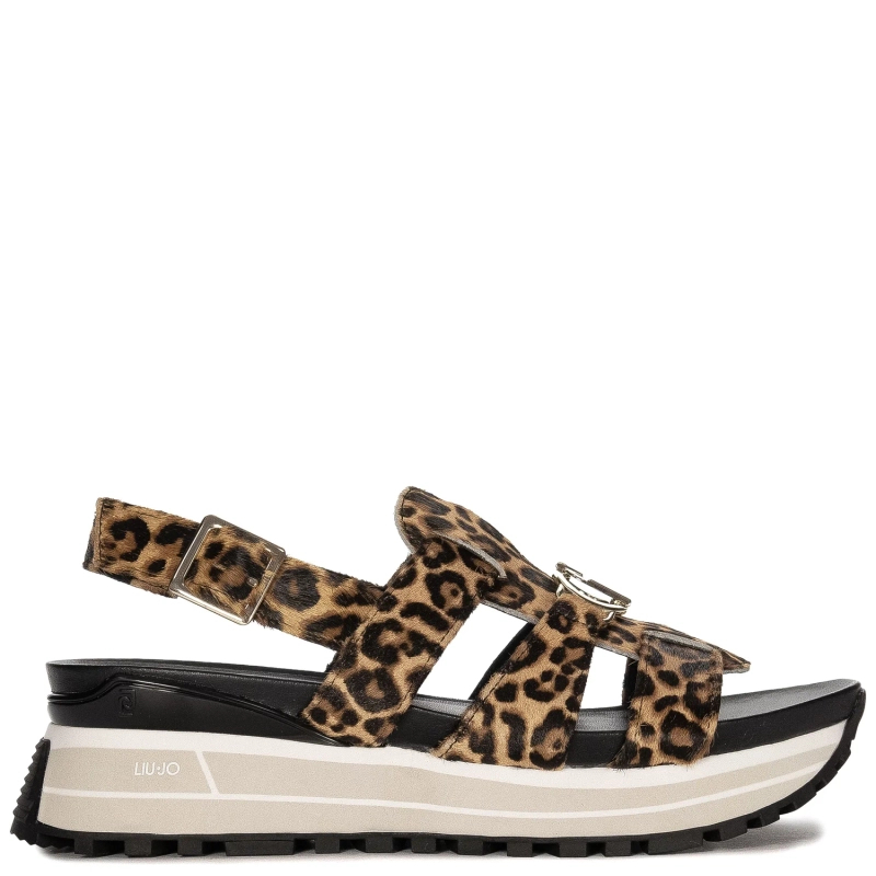 Liu Jo Sandały Damskie Na Platformie Leopard