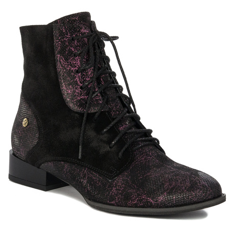 Maciejka 06193-01/00-7 Women's burgundy  and black Leather Boots