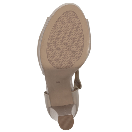 Maciejka Sandały Na Obcasie Damskie Beżowe