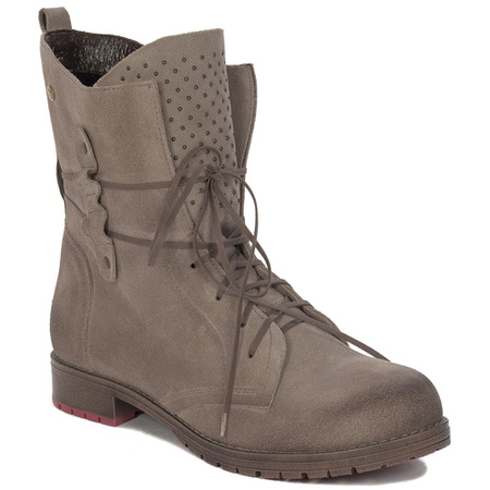 Maciejka Women's Beige Lace-up Boots