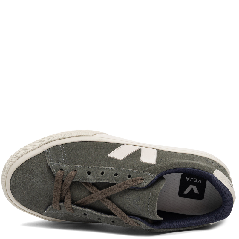 Veja Women's suede leather sneakers Mud Pierre green