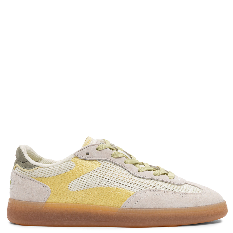 Hoff Leather-Mesh Women’s Sneakers Breathable Flat Sole 2.5 cm Beige-Yellow 12519015