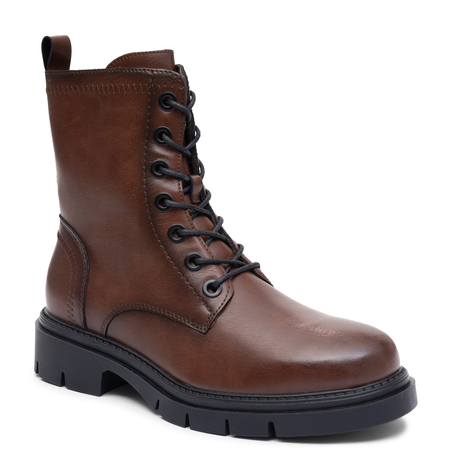 Stylish Brown Lace-Up Ankle Boots On A Chunky Sole TR-04-S Brown