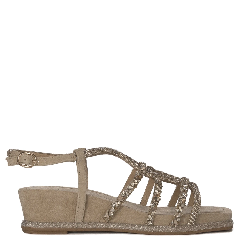 Alma En Pena Women's Suede Sand Beige Sandals