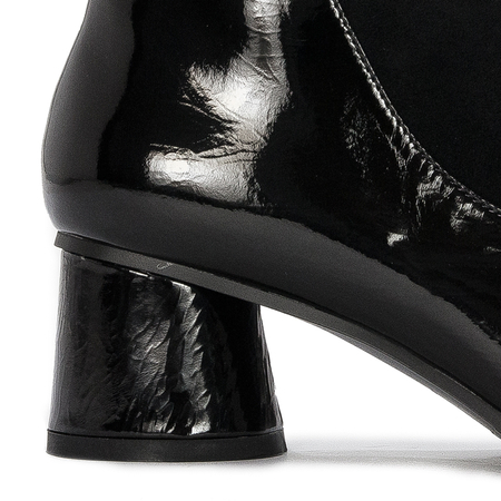 S.Barski Women's boots ankle boots black lacquered