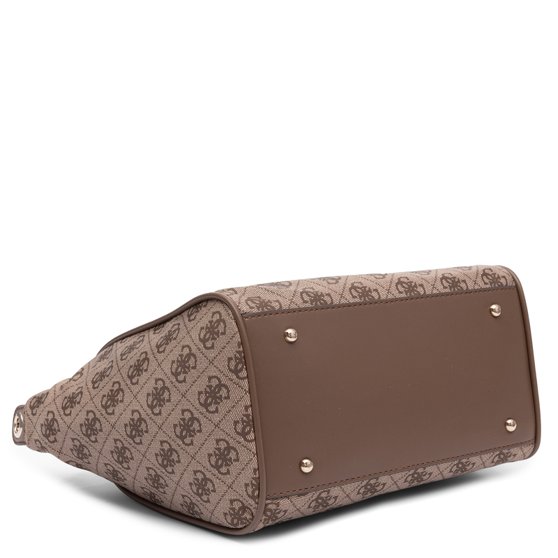 Guess Elegant Classic Handbag Top Handle and Crossbody Monogram Beige TWNB2168019-LATTE