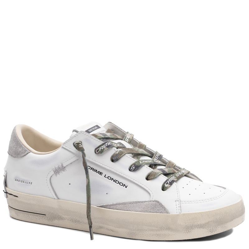 Crime London SK8 DELUXE Sneakersy Skórzane Białe 9108PP8.10