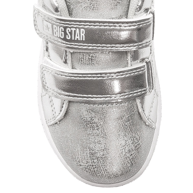 Big Star Trampki dziecięce dziewczęce na rzepy Silver srebrne