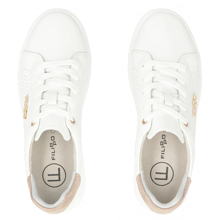 Filippo Leather Sneakers White DP6738-WH-BE