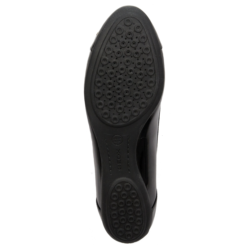 Geox Baleriny lakierowane z kokardką Black