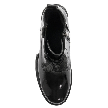 S.Barski Women's Ankle Boots Black Lacquered
