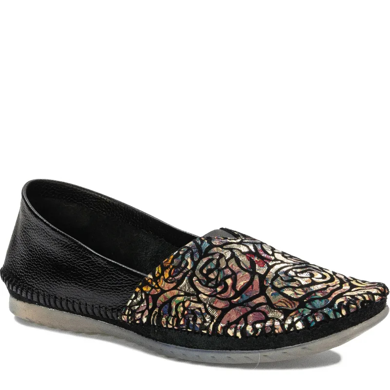 Maciejka leather slip-on floral detail loafers black 1930B-01/00-0