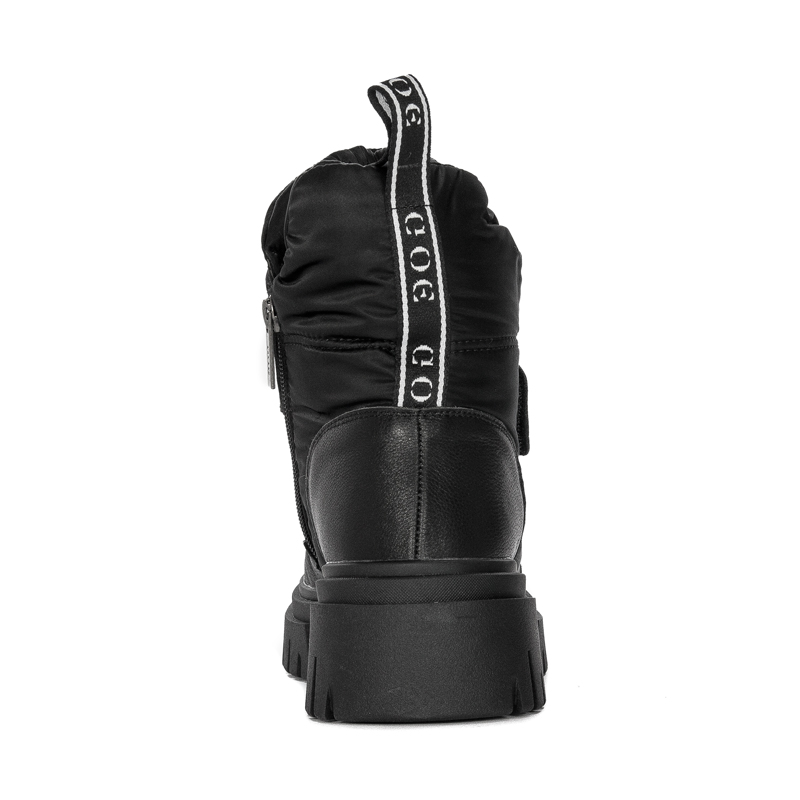 GOE Women's platform leather black boots