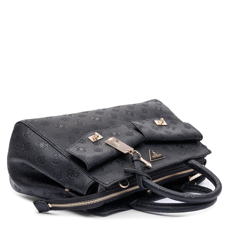 Guess Torebka Damska Duża Klasyczna Do Ręki I Na Ramię Wytłaczana Czarna HWPD2222070-BLACK