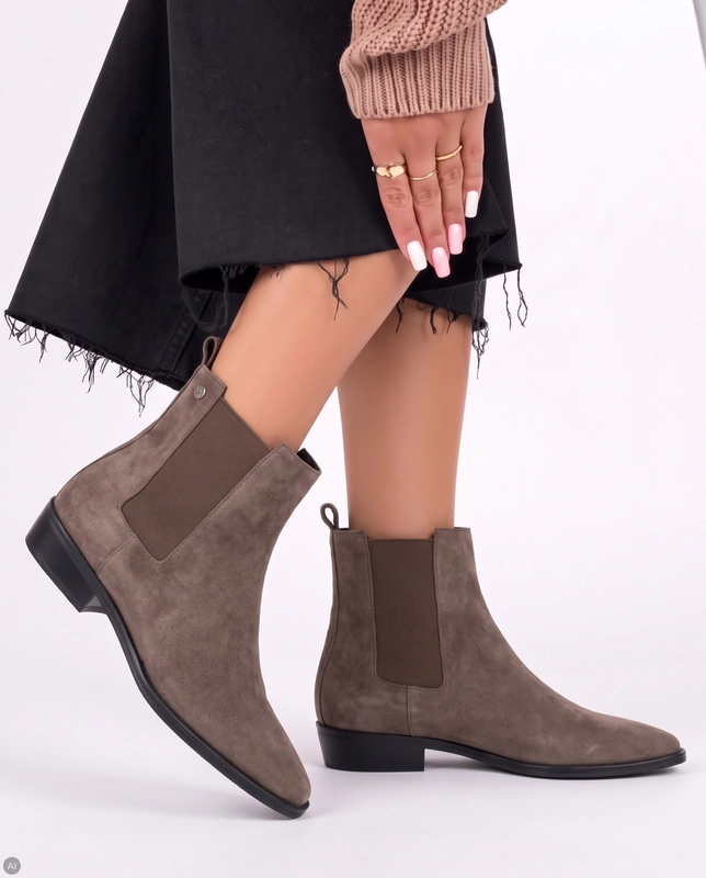 Maciejka Women's Leather Ankle Boots with Zipper Brown K7758-04/00-7
