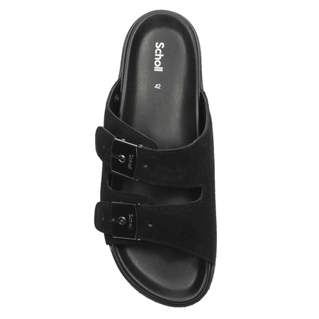 Scholl Men's leather flip-flops Orlando Black