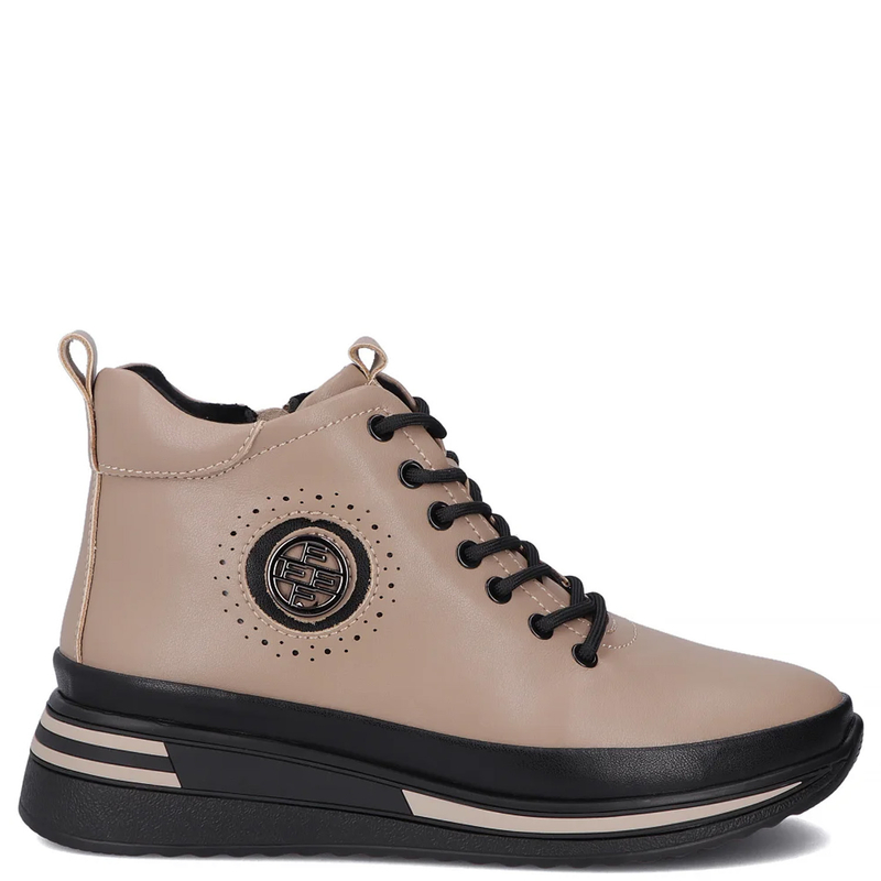 Filippo Insulated Platform Women's Lace-Up Beige Ankle Boots DBT4215-26-TP