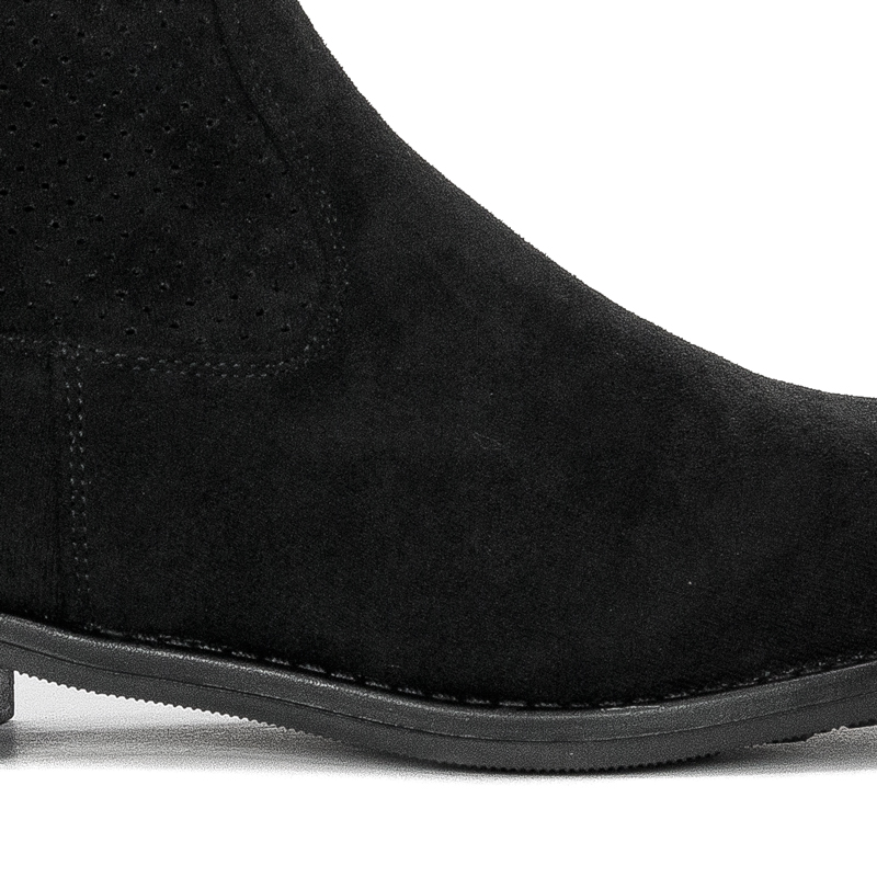 S.Barski Openwork Flat Black Boots