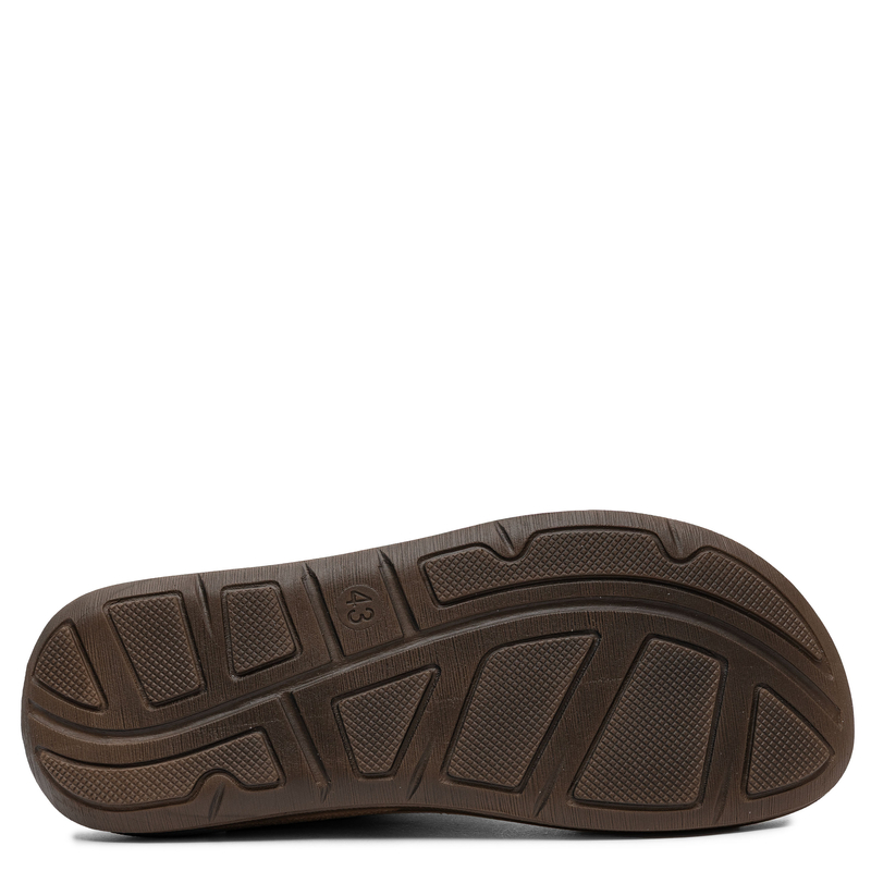 Inblu Comfortable Adjustable Men's Slides with Velcro Straps Brown VE000007-BROWN