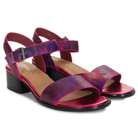 Maciejka Women's Leather Heeled Fuchsia Sandals