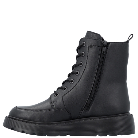 Rieker Warm Lace-Up Ankle Boots With Zipper Black 70410-00-BLK