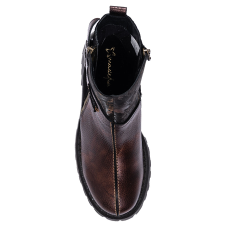 Maciejka Avant-Garde Ankle Boots Platform Double-Zip Metallic Bronze 06140-02/00-8