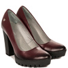 Maciejka Leather Platform Pumps Burgundy 02629-23-00-1