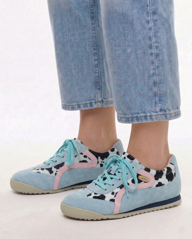 Laura Vita Tivanao Skórzane Sneakersy Zamszowe Wielokolorowe TIVANAO-01-CIEL