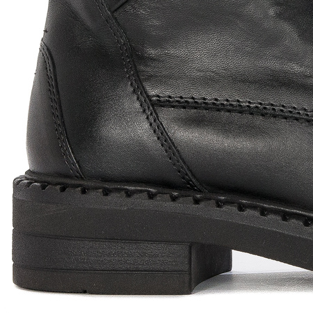 Marco Tozzi Black and Gold Leather Boots