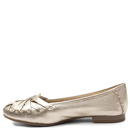 Maciejka Leather Openwork Ballerinas Metallic Gold P7542-41/00-0