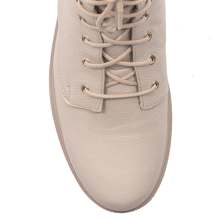 Maciejka Beige Women's Lace-Up Boots