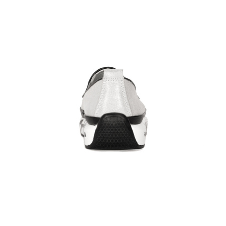 S.Barski Women's Low shoes Leather Silver