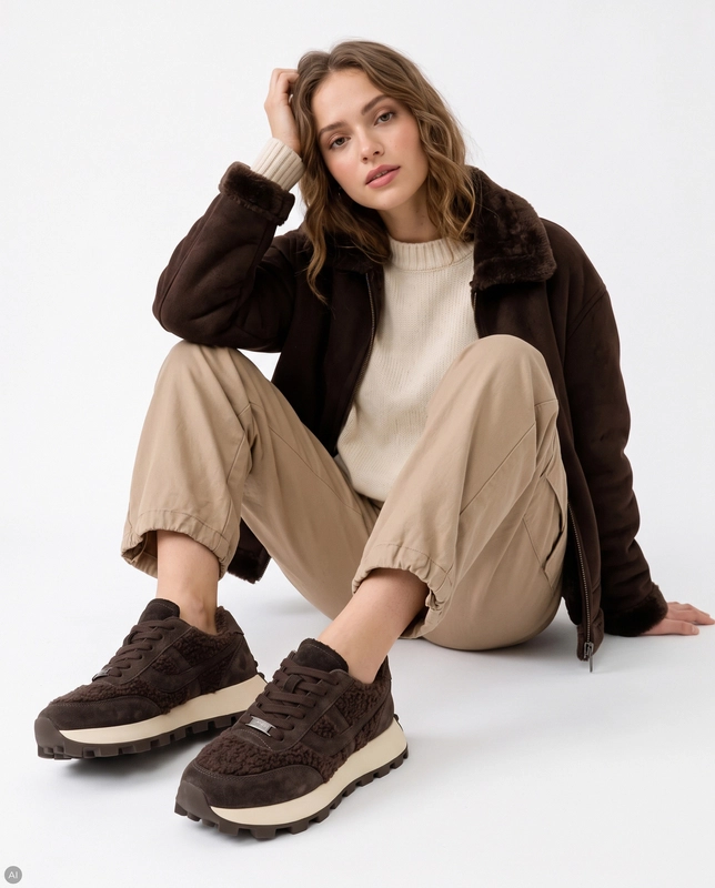 Filippo Skórzane Sneakersy Damskie Brązowe DP8001-26-D-BR