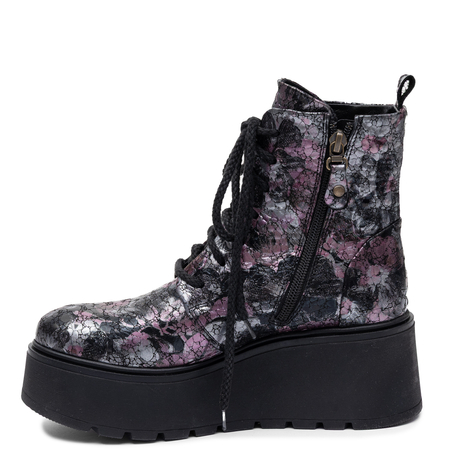 Maciejka Leather Lace-Up Platform Ankle Boots Multicolour 6762W-23/00-6