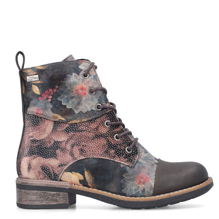 Rieker Lace-Up Boots Floral Print Women's Flat Heel Multicolor 94611-91-MULTI