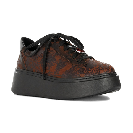 Maciejka Women's Leather Sneakers On The Platform Red 06191-29/00-8