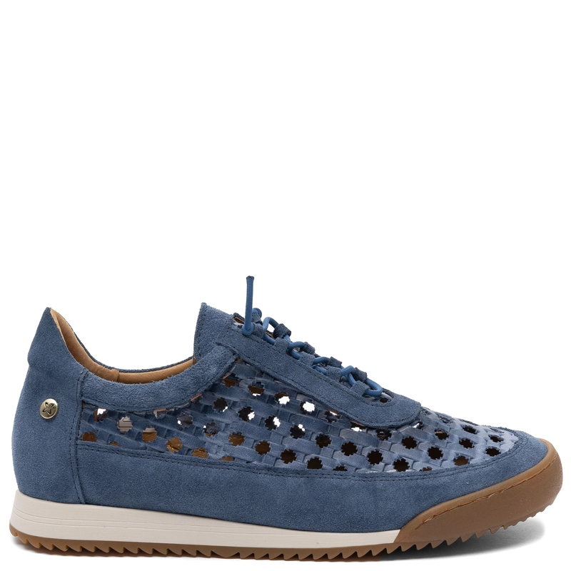 Maciejka Skórzane Sneakersy Ażurowe Granatowe 07323-17/00-1