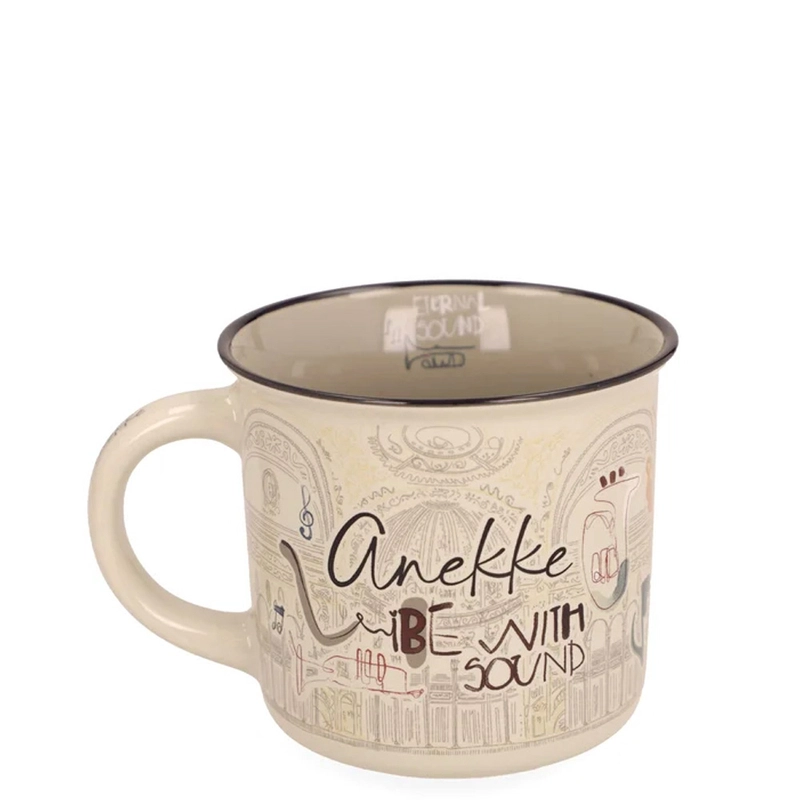 Anekke Ilustrowany Kubek Porcelanowy z Kokardką i Zawieszką Wielokolorowy 43485-103