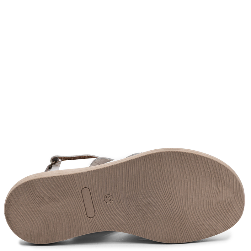 Maciejka Leather Platform Sandals White E7397-11/00-0