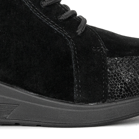 Botki Filippo DBT1504-21 BK skórzane Black Czarne