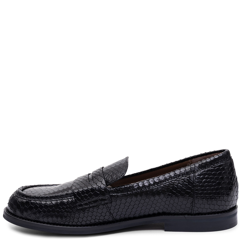 Wonders Women's Leather Loafers Animal Print Black A-4620