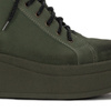 Maciejka Velour Combat Boots on Platform Olive Green 06309-24/00-8