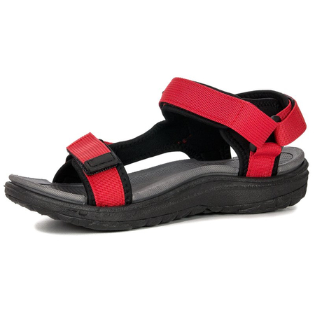 Lee Cooper Sandały damskie na rzepy Red Czerwone