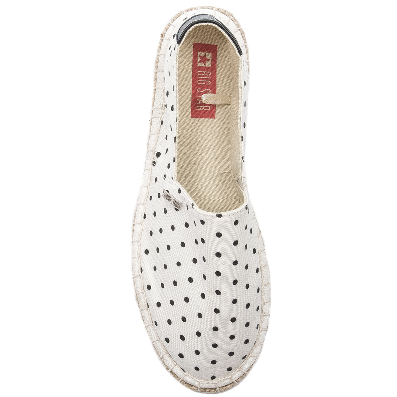 Big Star Espadryle damskie w kropki White Białe