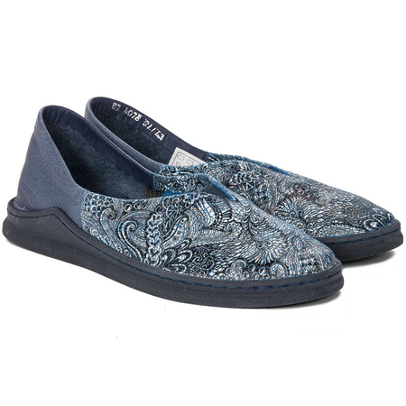 Maciejka 04078-54/00-0 Navy+Grey Flat Shoes
