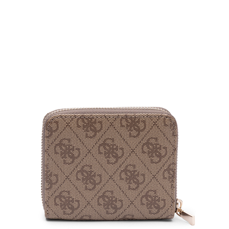 Guess Elegancki Zapinany Na Zamek Portfel Damski Beżowy SWSG7459137-LATTE