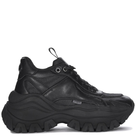 Buffalo Women's Lola Lace Up Lo Hike Black Sneakers