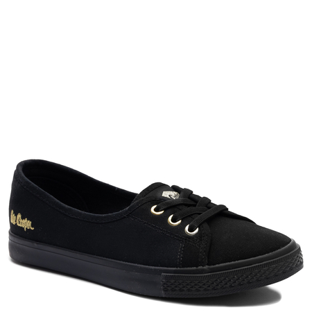 Lee Cooper Klasyczne Niskie Trampki Ze Złotym Logo Czarne LCW-26-02-4045L