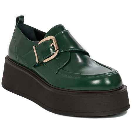 Visconi Women's platform shoes, leather Toska Green green