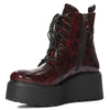 Maciejka Patent Ankle Boots Platform Burgundy 06762-23/00-6